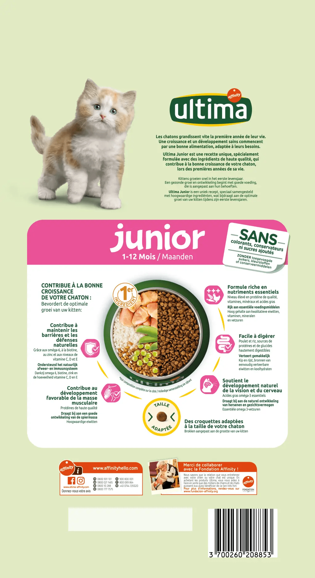 Aliment complet - Croquettes chat stérilisé junior