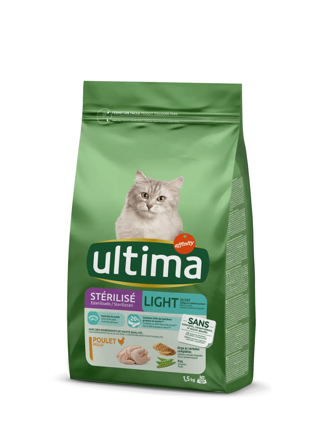 Ultima Stérilisé Light in fat Poulet - Nourriture seche pour chat