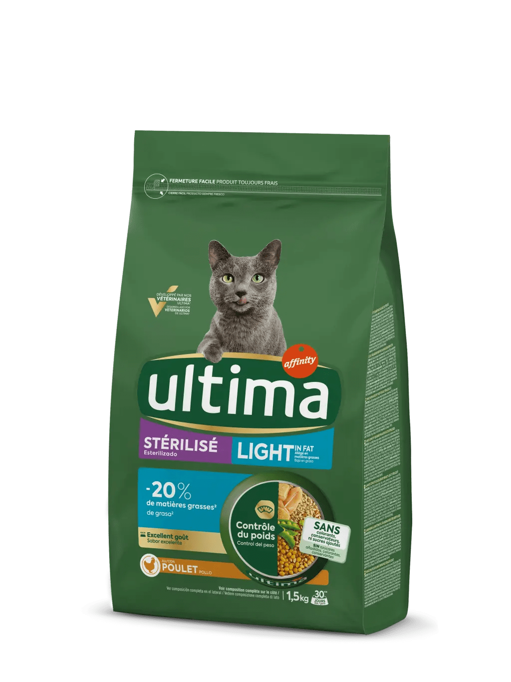 Ultima Stérilisé Light in fat Poulet - Nourriture seche pour chat