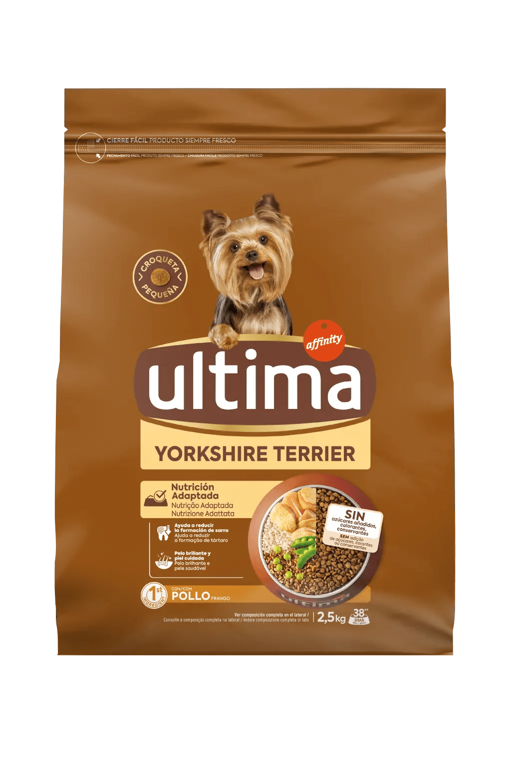 Small Yorkshire Terrier with Chicken