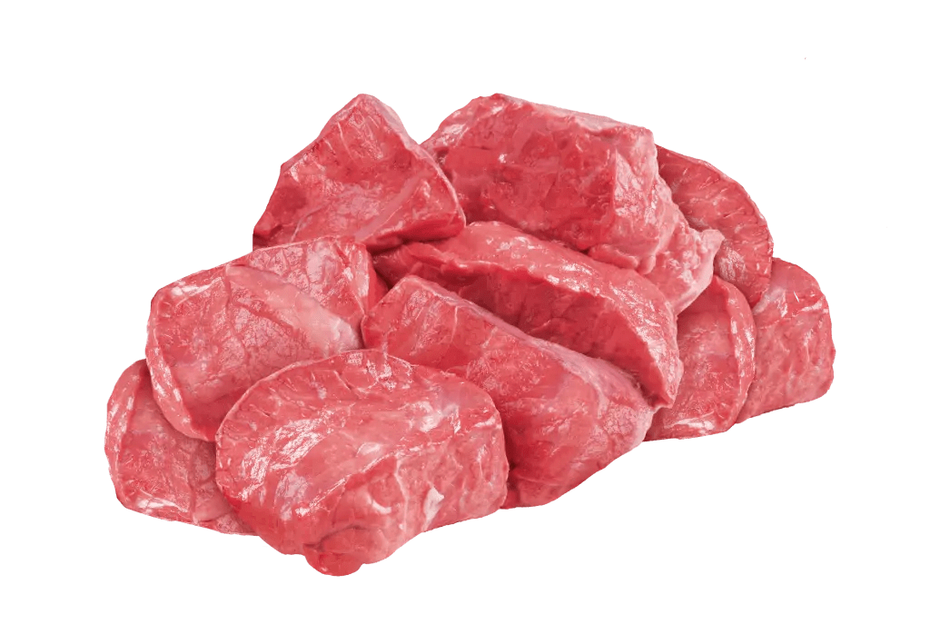 With beef