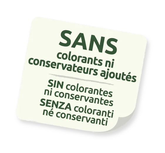 SENZA coloranti né conservanti