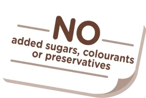 NO added sugars, colourants or preservatives