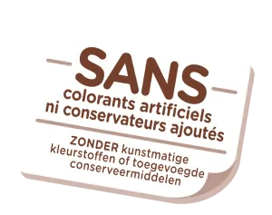 SANS colorants artificiels ni conservateurs ajoutés