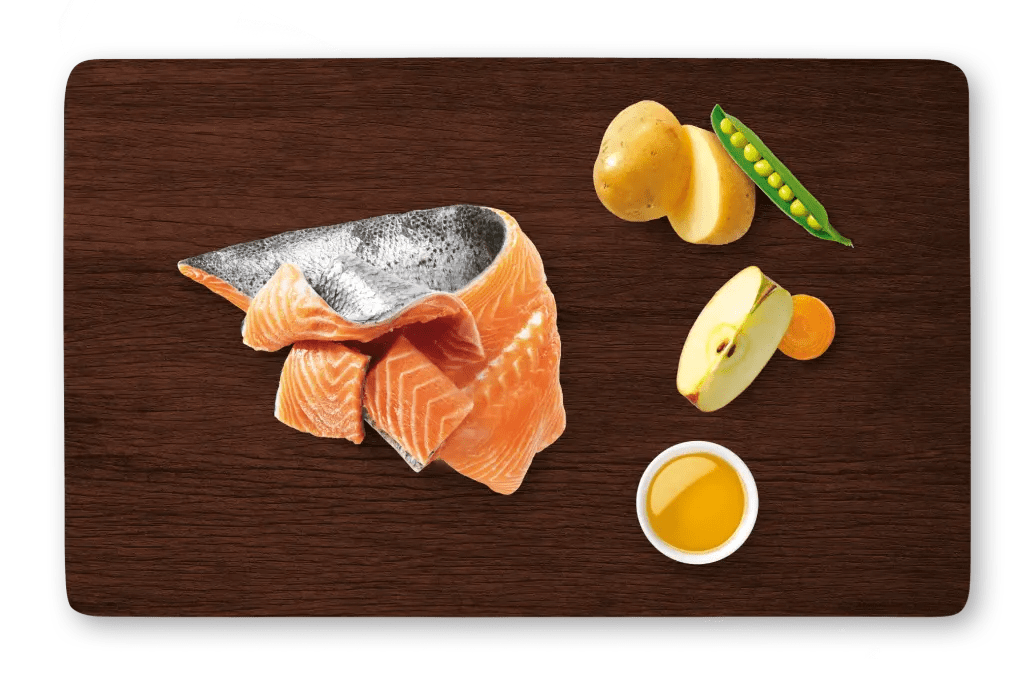 With fresh Atlantic salmon, whole grains, vegetables and fruit
